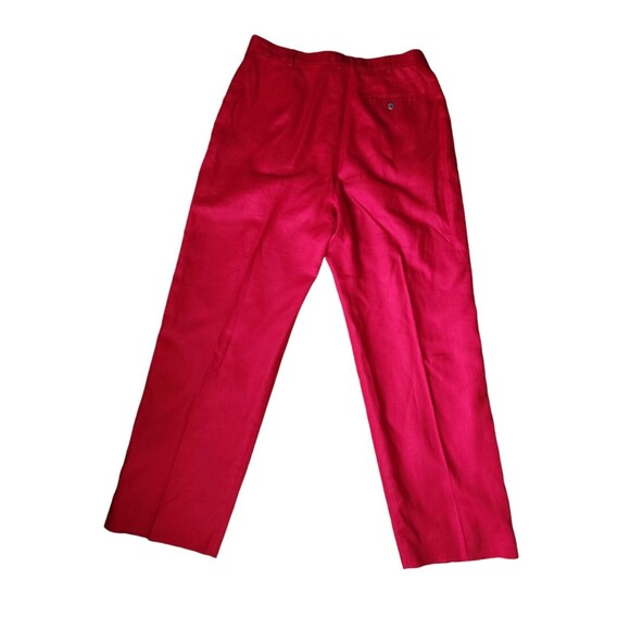 Lauren Ralph Lauren Linen Pants Womens 16 Old Money Preppy Red Pleated Office - Picture 3 of 7